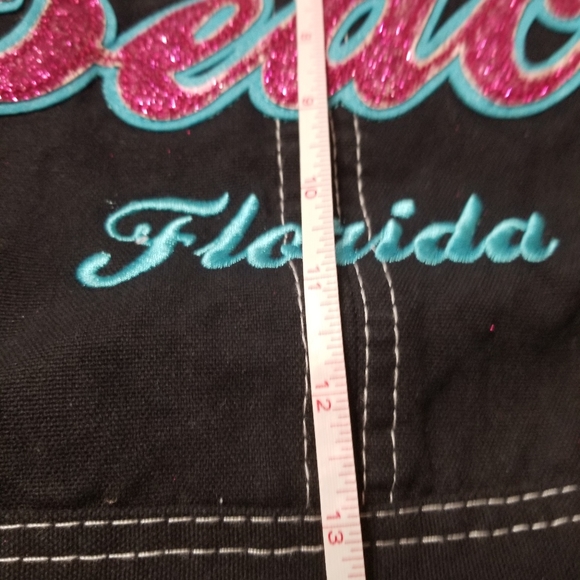 Sparkly MIAMI BEACH Florida Canvas Tote Bag, 13" x 14" x 3" FL Suvenior - Picture 5 of 7